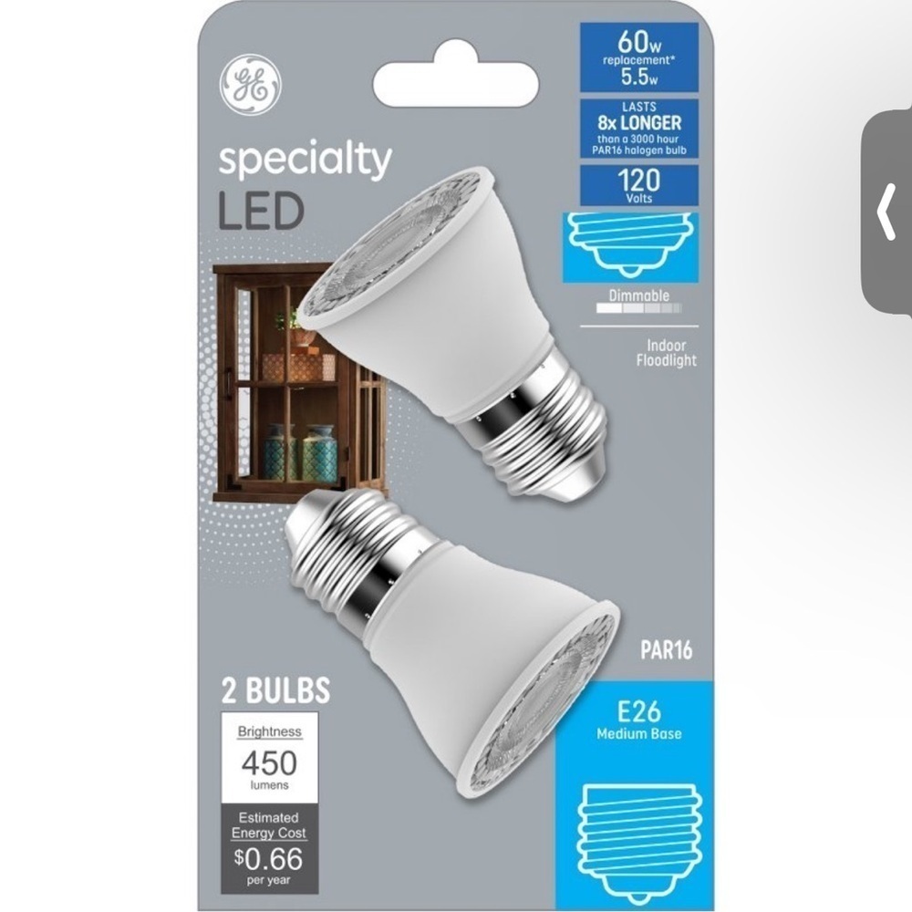 GE 5W 2pk LED Indoor Light Bulbs Soft White / BRAND NEW SEALED PACKAGE.